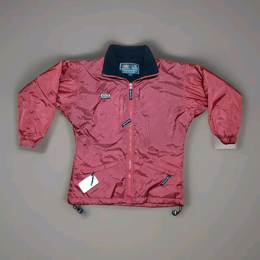 Easton Sports Nylon Tundra Jacket Red Size L/XL Team Fleece Lined Youth Baseball